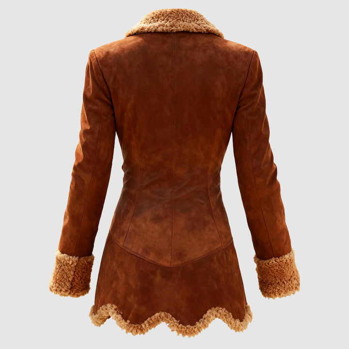 Marguerite | Women’s Tailored Coat with Faux Trim