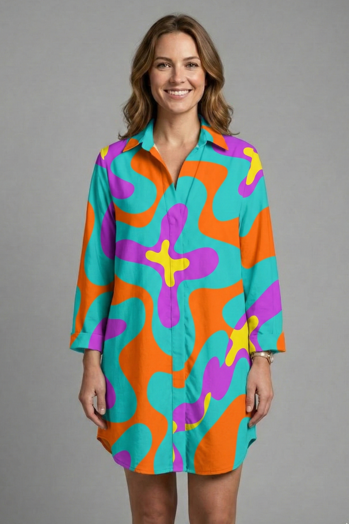 Maura | Women's Beach Dress with Hood and Short Sleeves