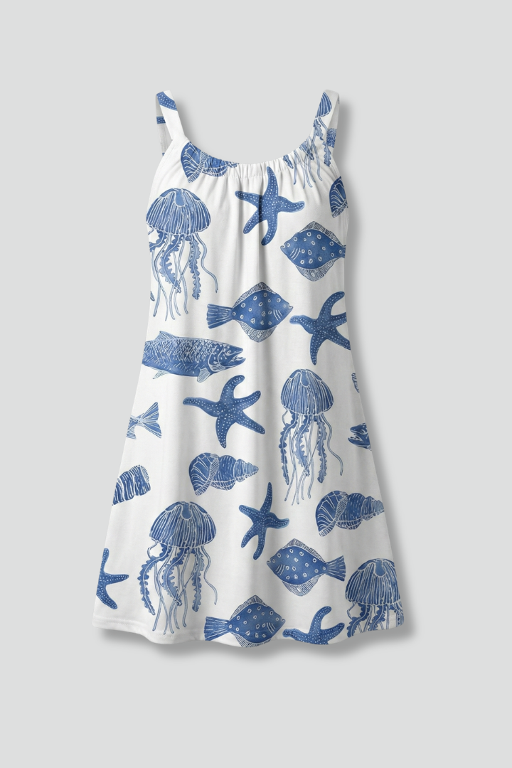 Mavis | Women's Beach Dress with Scoop Neck and Sleeveless Design