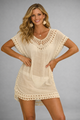 Mignonette | Women's Beach Dress with V-Neck and Short Sleeves