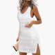 Audrey | Women's Sleeveless Openwork Beach Cover-Up Dress with V-Neck and Side Slit - image 2