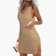 Audrey | Women's Sleeveless Openwork Beach Cover-Up Dress with V-Neck and Side Slit - image 4