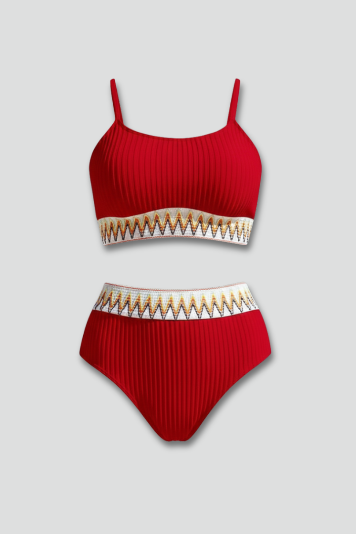 Calytrix | Women's Bikini Set with Ribbed Top and High Waist