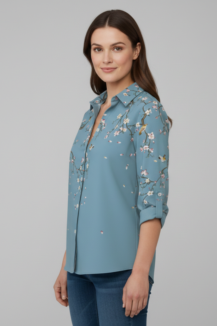 Concetta | Women's Blouse with Button Closure and Floral Print