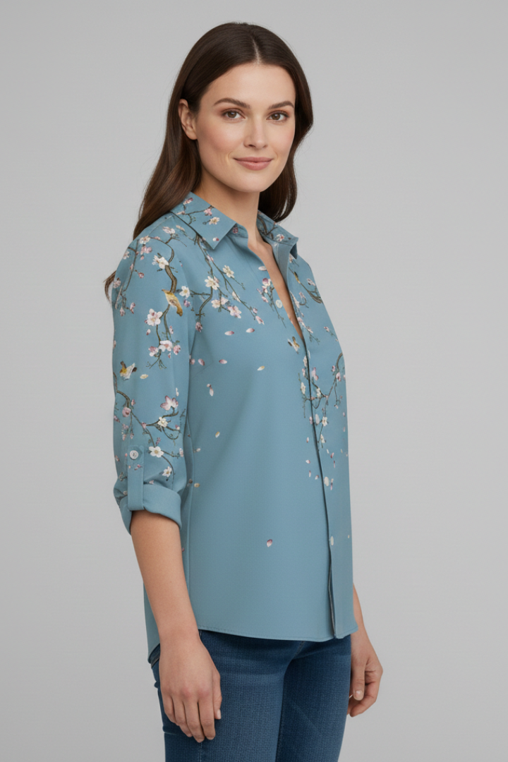 Concetta | Women's Blouse with Button Closure and Floral Print