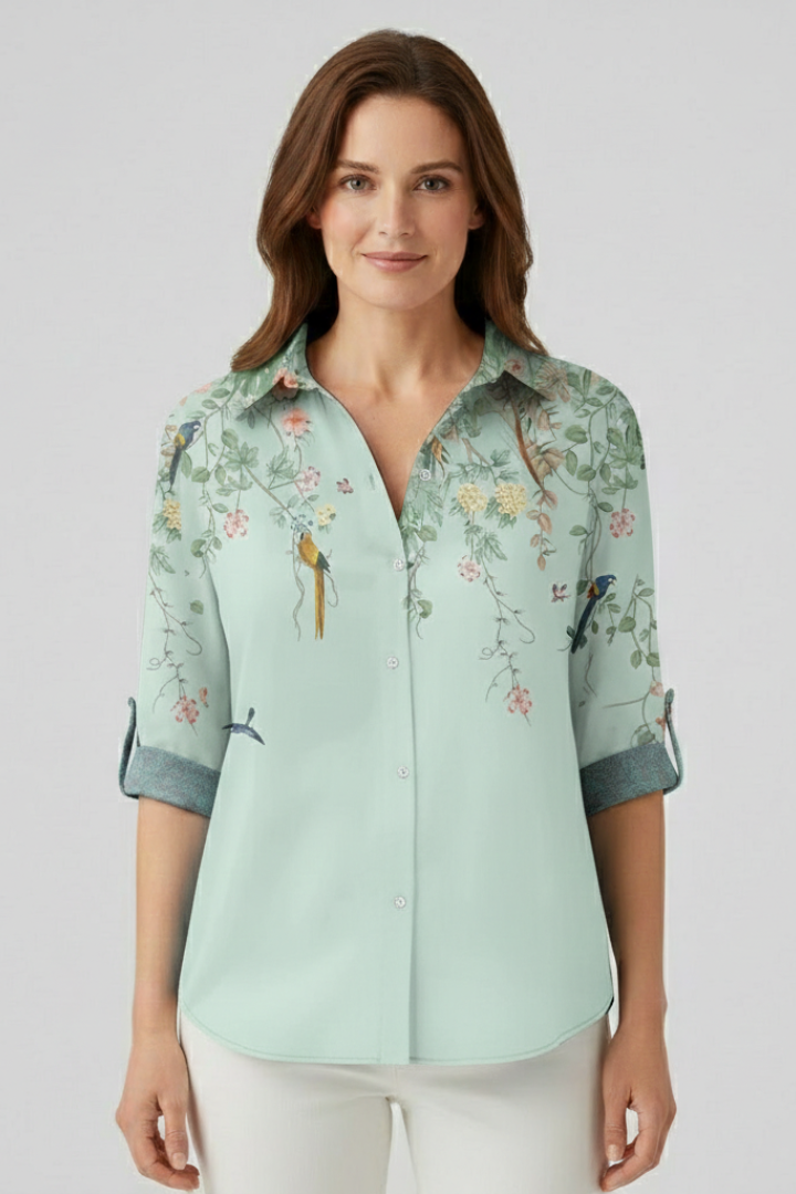 Comfort | Women's Blouse with Button Closure and Mandala Print