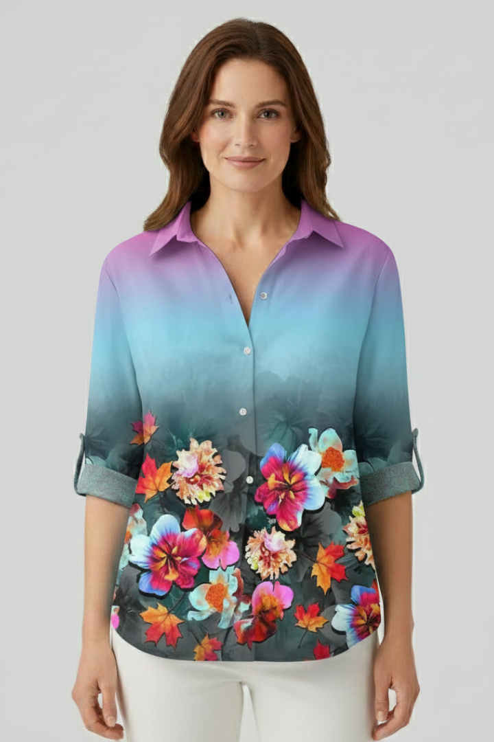 Comfort | Women's Blouse with Button Closure and Mandala Print