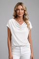 Katriona | Women's Blouse with Cowl Neck and Draped Front