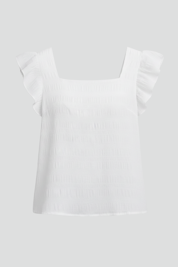 Brietta | Women's Blouse with Square Neck and Woven Surface
