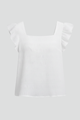 Brietta | Women's Blouse with Square Neck and Woven Surface