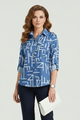 Carina | Women's Blouse with Turn-Down Collar and Roll-Up Sleeves