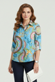 Carina | Women's Blouse with Turn-Down Collar and Roll-Up Sleeves
