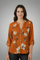 Benedicta | Women's Blouse with V-Neck and Floral Print