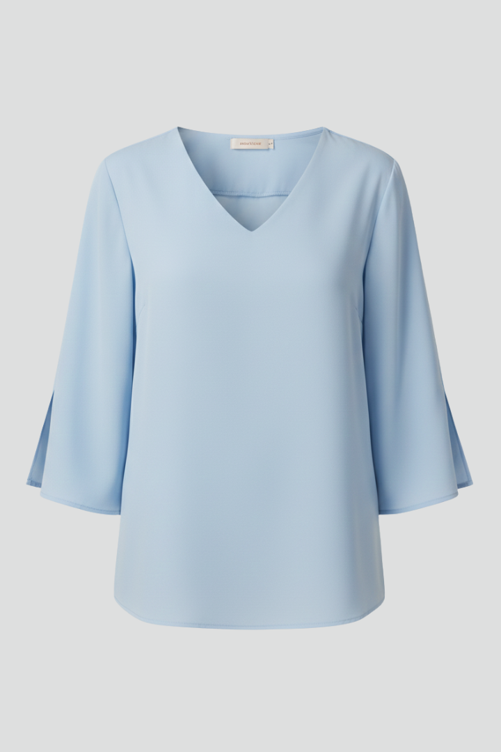 Madeleine | Women’s Blouse with V-Neck and Short Sleeves