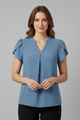 Madeleine | Women’s Blouse with V-Neck and Short Sleeves
