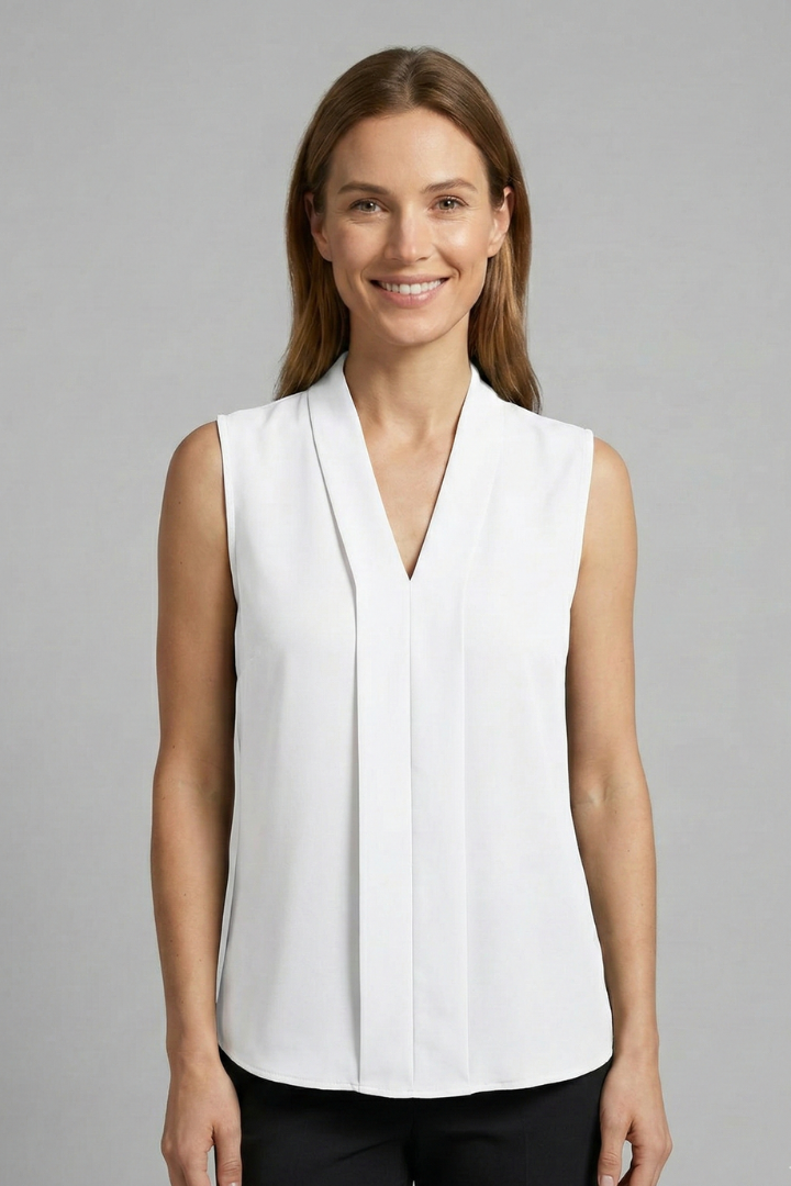 Christabel | Women's Blouse with V-Neck and Sleeveless Design