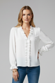 Caitria | Women's Blouse with V Neck and Ruffle Detail