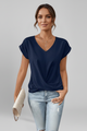 Halcyon | Women's Blouse with V Neckline and Short Sleeves