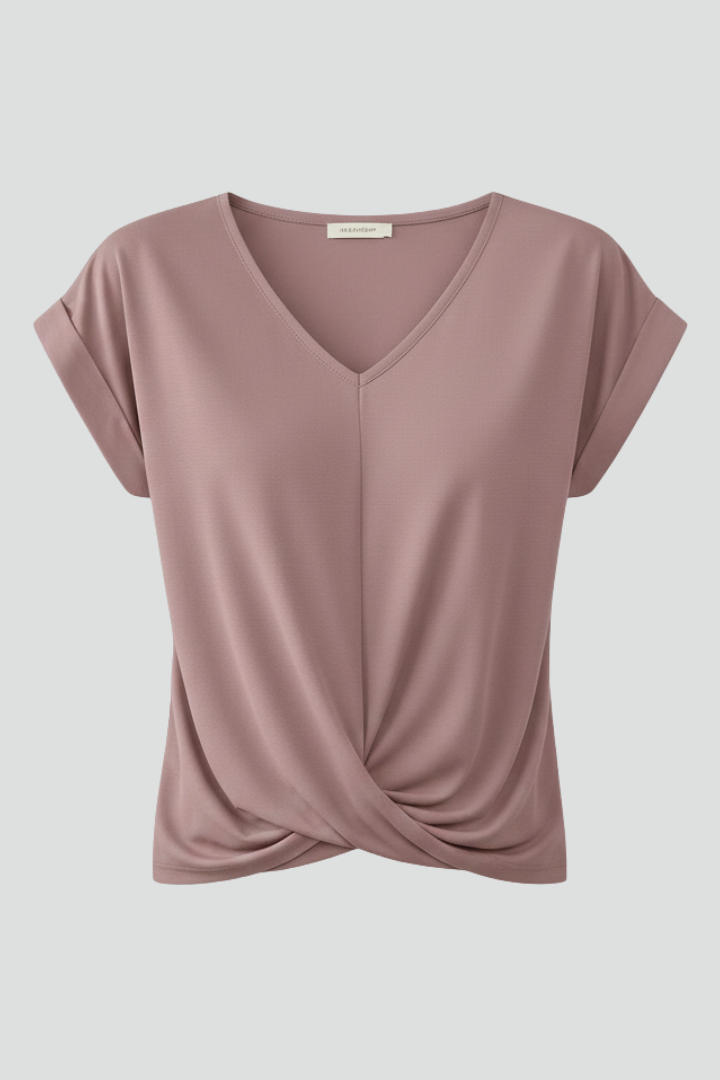 Rilla | Women's Blouse with V Neckline and Short Sleeves
