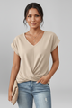Halcyon | Women's Blouse with V Neckline and Short Sleeves