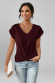 Rilla | Women's Blouse with V Neckline and Short Sleeves