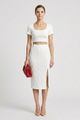 Fiora | Women's Crop Top and Maxi Skirt with Square Neck and Side Slit