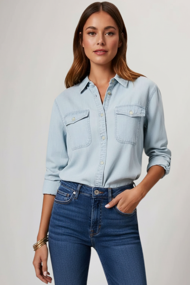 Yvonne | Women’s Shirt with Button Front and Long Sleeves