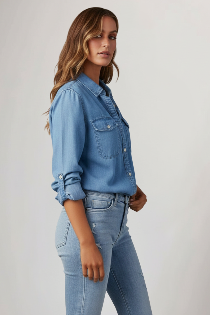 Yvonne | Women’s Shirt with Button Front and Long Sleeves