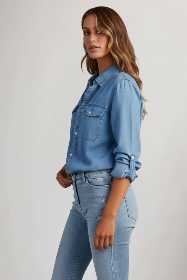 Yvonne | Women’s Shirt with Button Front and Long Sleeves