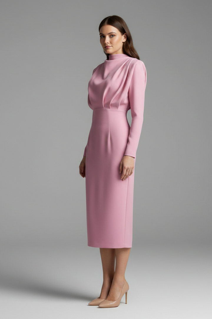 Lorna | Women's Dress with High Neckline and Long Sleeves