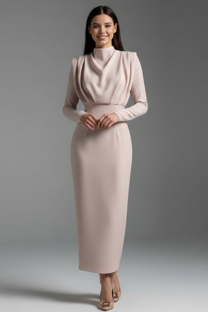 Lorna | Women's Dress with High Neckline and Long Sleeves