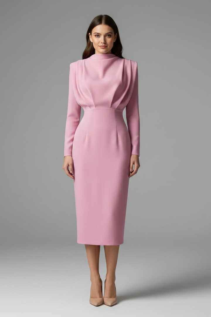 Lorna | Women's Dress with High Neckline and Long Sleeves