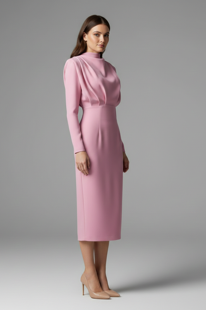 Lorna | Women's Dress with High Neckline and Long Sleeves
