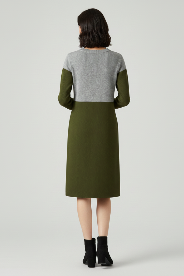 Olympia | Women's Dress with Long Sleeves and Structured Surface