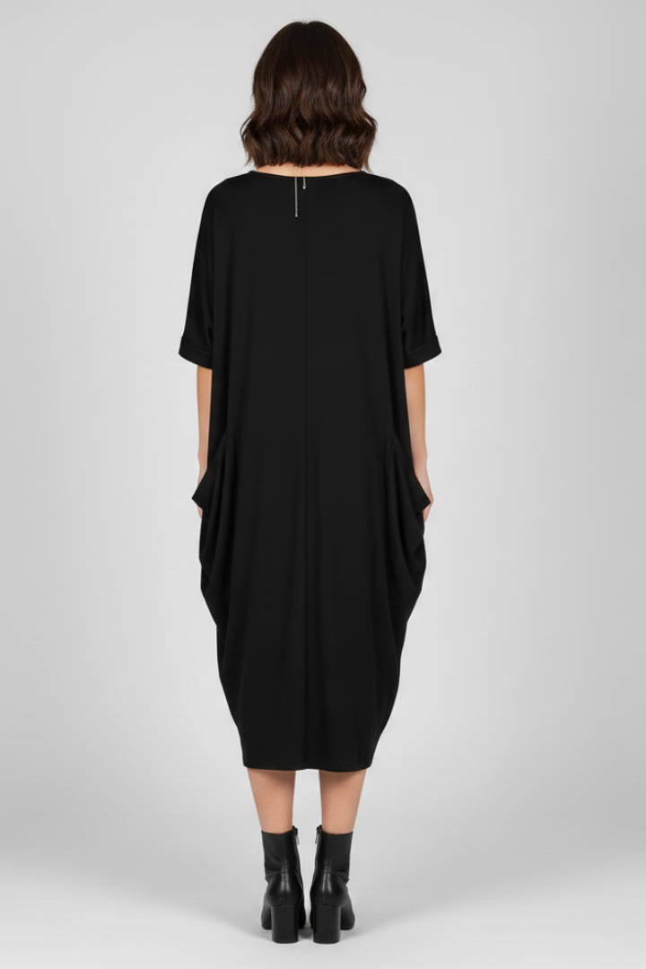 Pia | Women's Dress with Round Neck and Short Sleeves