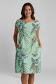 Mathilde | Women's Dress with Round Neckline and Printed Surface