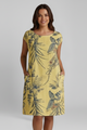 Mathilde | Women's Dress with Round Neckline and Printed Surface