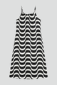Odilia | Women's Dress with Spaghetti Straps and Wave Pattern
