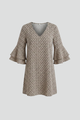 Lucetta | Women's Dress with V-Neck and Flared Sleeves