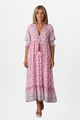 Quilla | Women's Dress with V-Neck and Patterned Surface