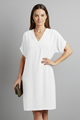 Merle | Women's Dress with V-Neck and Short Sleeves