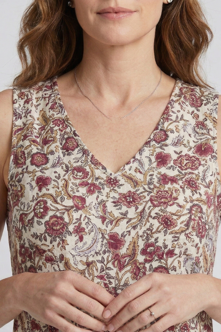Lumen | Women's Dress with V-Neck and Sleeveless Cut