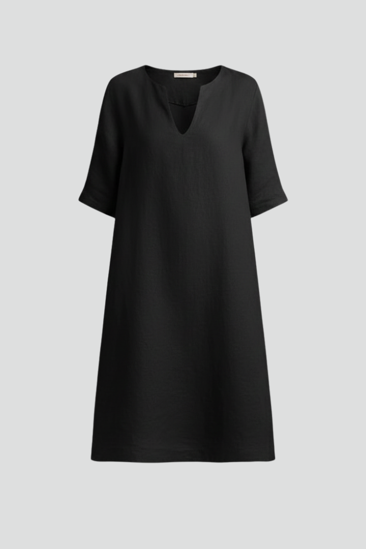 Muriel | Women's Dress with V-Neck and Three-Quarter Sleeves
