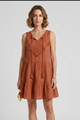 Lucasta | Women's Dress with V-Neck and Tiered Hem