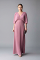 Sigrid | Women's Dress with V-Neckline and Pleated Maxi Skirt