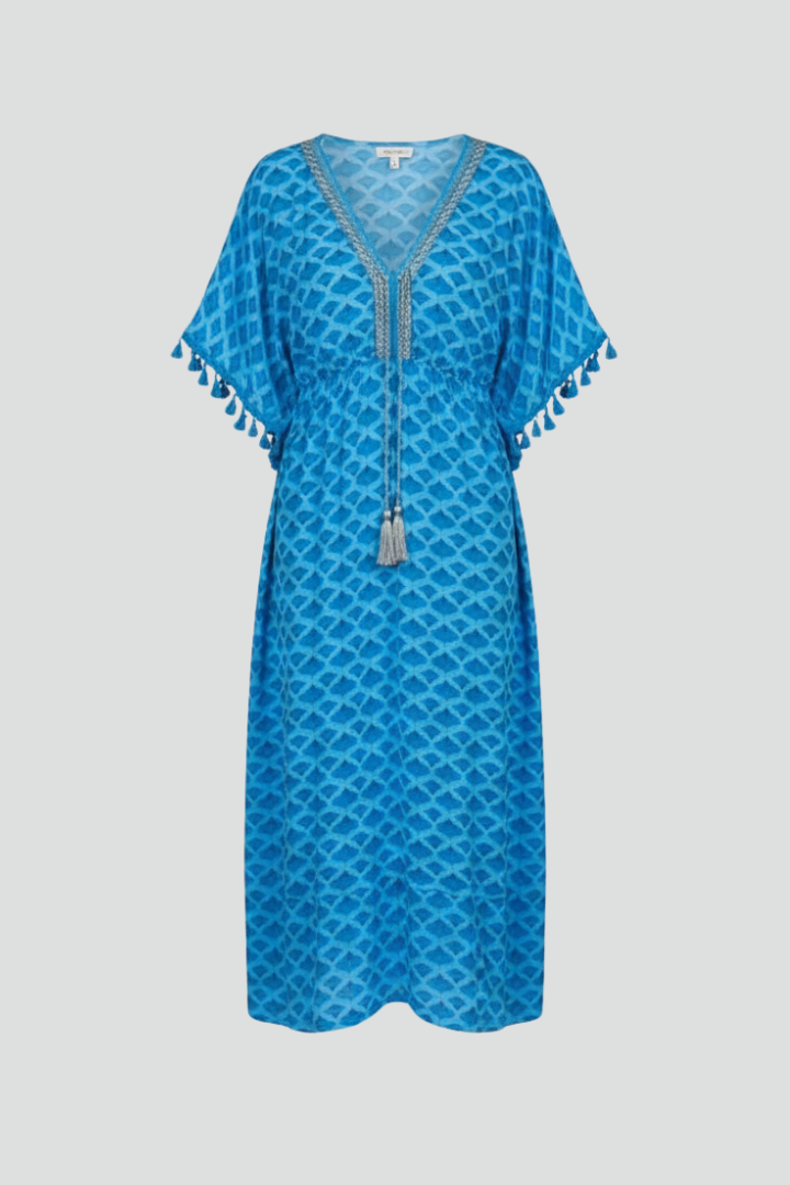 Poppy | Women's Dress with V Neck and Short Sleeves