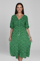 Poppy | Women's Dress with V Neck and Short Sleeves