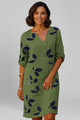Michaela | Women's Dress with V Neck and Short Sleeves