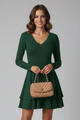 Nicoline | Women's Dress with V Neck and Tiered Skirt