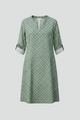 Nan | Women's Dress with V Neckline and Short Sleeves